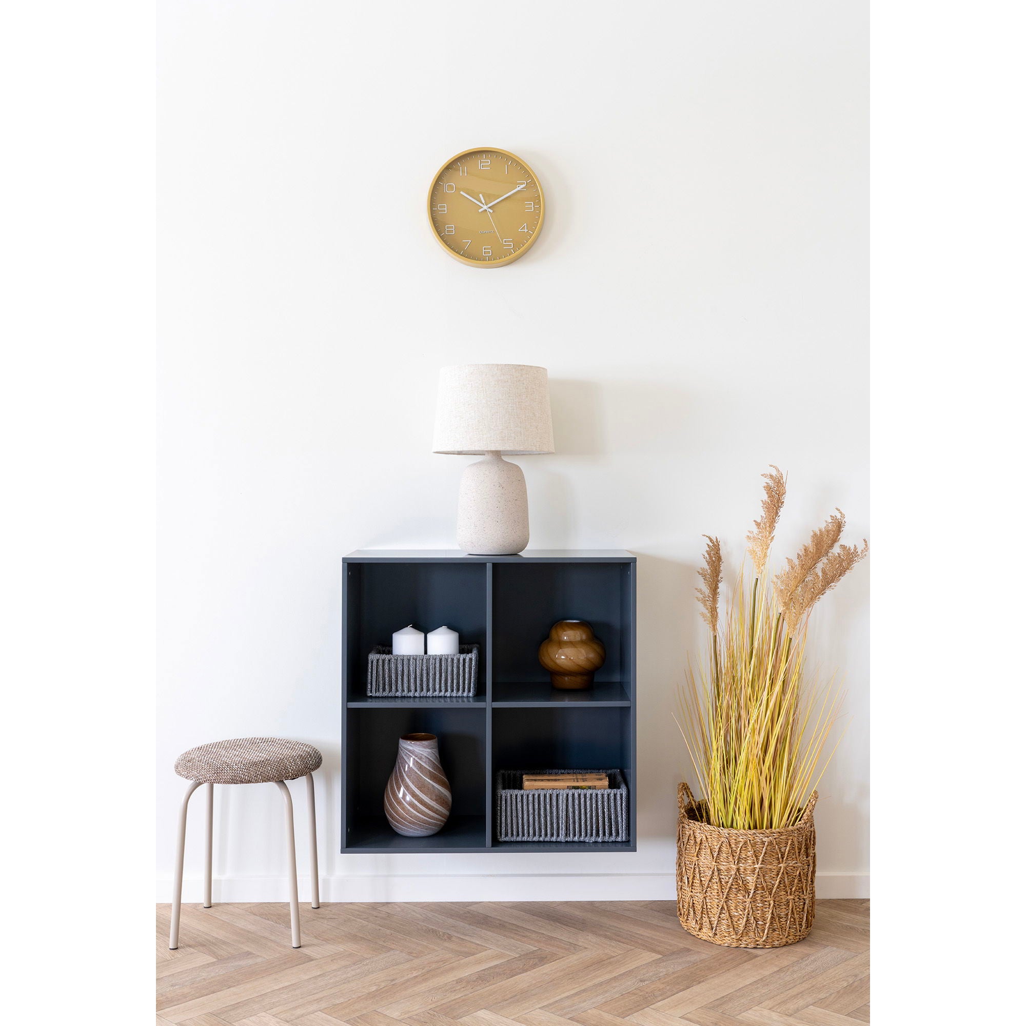 Horne – Wandregal, MDF, dunkelgrau, 69×30×69 cm